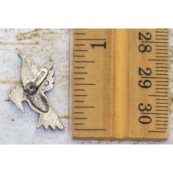 Vintage Intricate Bird Purple Rhinestones Stud Earrings by Avon - BN1 - Picture 3 of 3